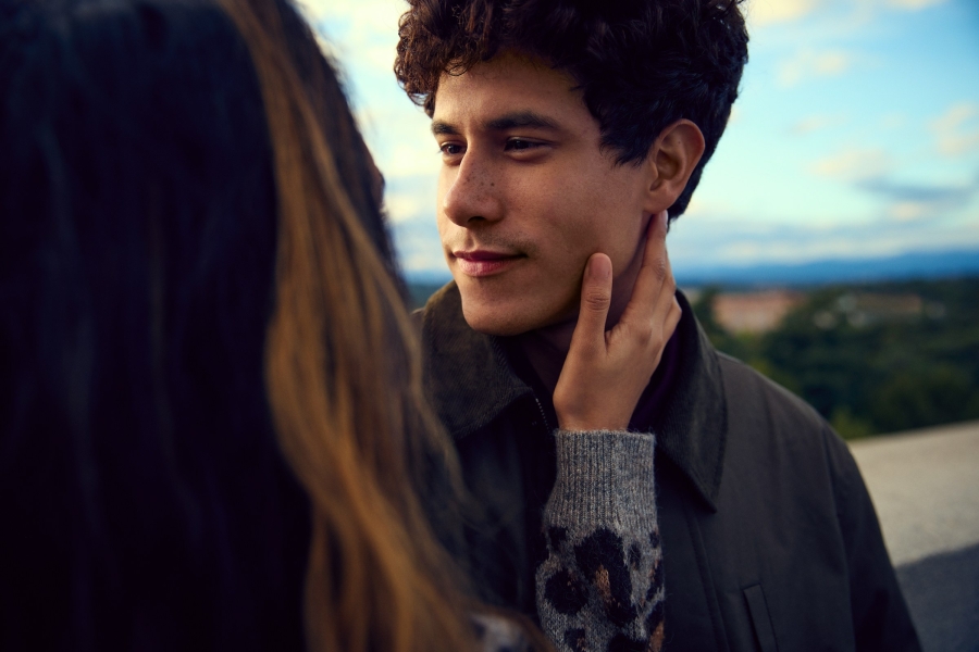 Young couple looking at each other